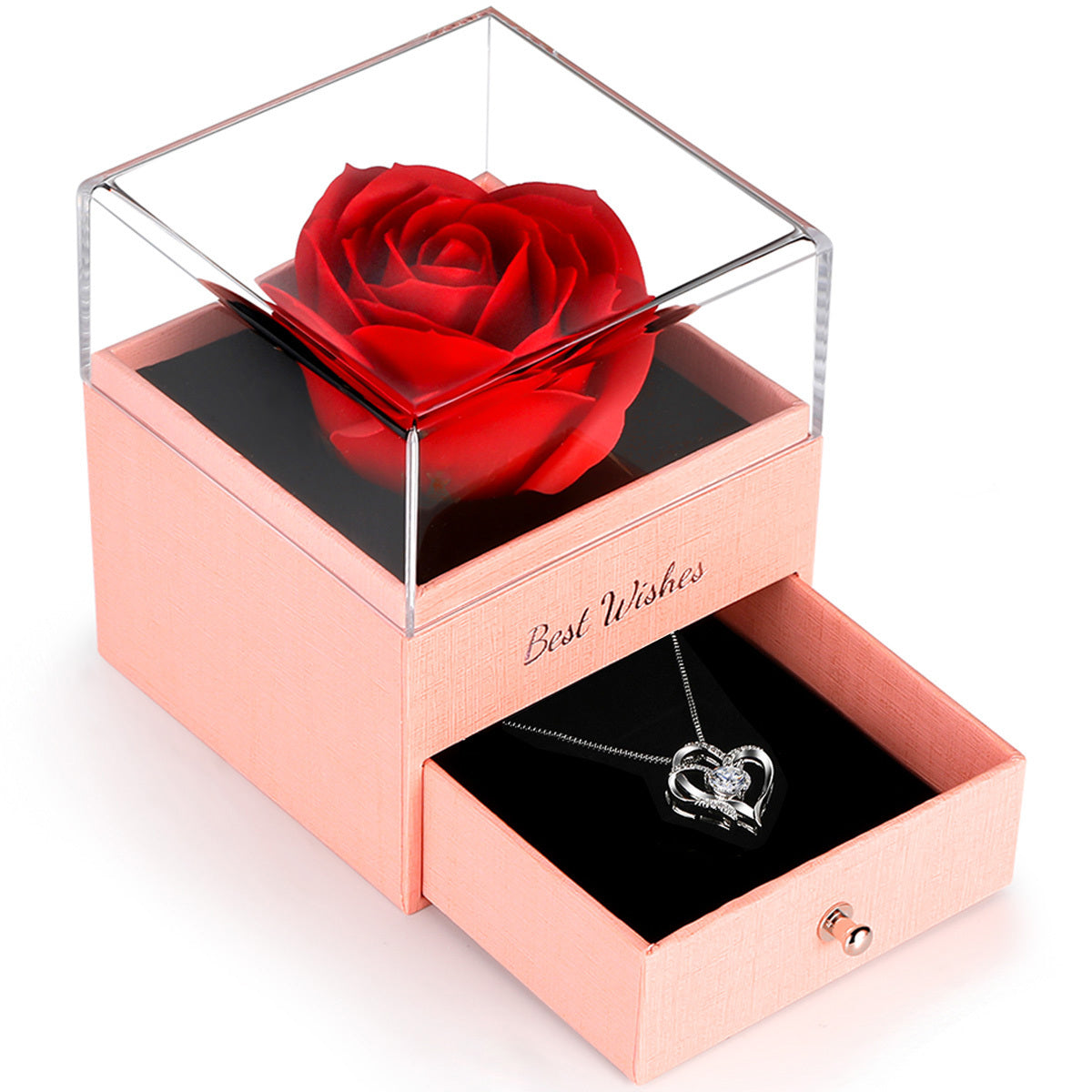 Necklace With Rose Gift Box, High-quality Delicate Jewelry Box